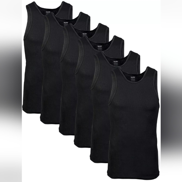 Gildan Heren A-shirt tanks ondergoed (12 stuks), zwart (verpakking van 12), XL
